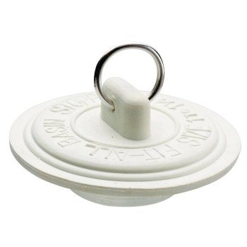 Plumb Pak Duo Fit Series PP820-6 Drain Stopper, Rubber, White, For: 1-5/8 to 1-3/4 in Sink