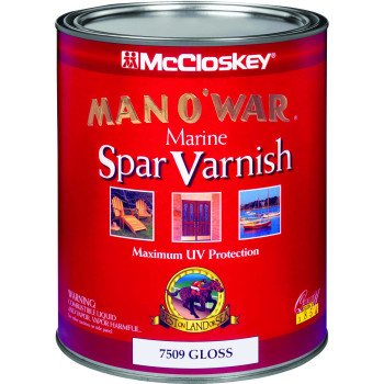 McCloskey Man O War 80-7509 080.0007509.005 Spar Varnish, Gloss, Clear, Liquid, 1 qt