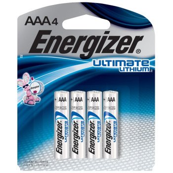 Energizer L92 L92SBP-4 Ultimate Battery, 1.5 V Battery, 1250 mAh, AAA Battery, Lithium Iron Disulfide