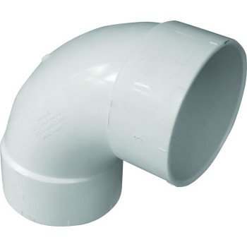 Canplas 414166BC Sanitary Pipe Elbow, 6 in, Hub, 90 deg Angle, PVC, White