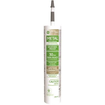 GE Silicone II SE2185 Metal Sealant, Metallic Gray, 24 hr Curing, 10.1 oz