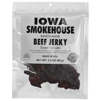 Iowa Smokehouse is-rh2jt-m Snacks, Beef Jerky Sweet Teriyaki, 2.4 oz, Bag