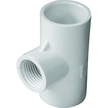 IPEX 435863 Pipe Tee, 3/4 x 1/2 in, Socket x Socket x FPT, PVC, White, SCH 40 Schedule, 150 psi Pressure