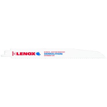 Lenox 20598966R Reciprocating Saw Blade, 1 in W, 9 in L, 6 TPI, Bi-Metal Cutting Edge