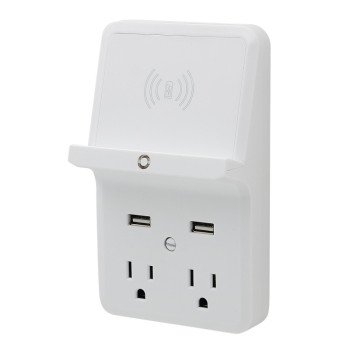 PowerZone ORPBUWC01 Outlet Tap, 2.5 A, 2-USB Port, 2-Outlet, White