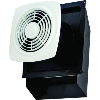 Air King Through the Wall EWF-180 Exhaust Fan, 4-5/8 to 9-1/2 in L, 11-11/16 in W, 0.8 A, 120 V, 1-Speed, Steel