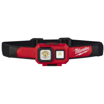 Milwaukee TRUEVIEW 2104 Headlamp, AAA Battery, LED Lamp, 450, Flood, Spot Beam, 295 ft Beam Distance, Red