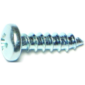 Midwest Fastener 03249 Screw, #10 Thread, Coarse Thread, Pan Head, Phillips Drive, Self-Tapping, Sharp Point, Steel, 100/PK