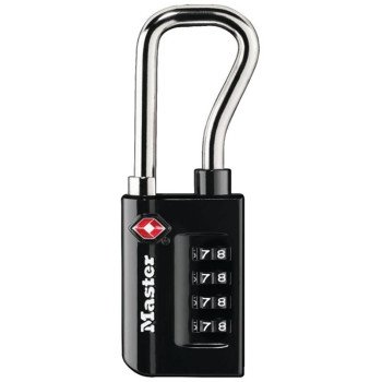 Master Lock 4696D Luggage Lock, 1/4 in Dia Shackle, 1-7/8 in H Shackle, Steel Shackle, Metal Body, 1-5/16 in W Body