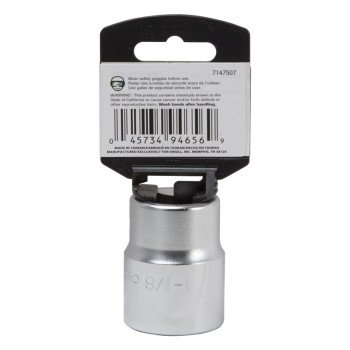 Vulcan MT-SS6036 Drive Socket, 1-1/8 in Socket, 3/4 in Drive, 12-Point, Chrome Vanadium Steel, Chrome