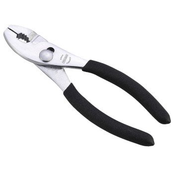 Vulcan JL-NP001 Slip Joint Plier, 6 in OAL, 1 in Jaw Opening, Black Handle, Non-Slip Handle, 1 in W Jaw, 7/8 in L Jaw