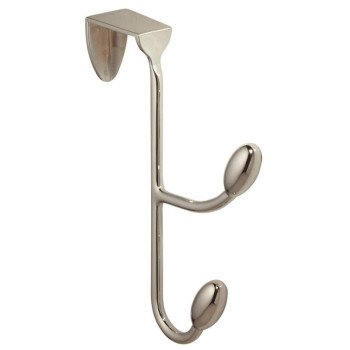 iDESIGN 76500 Door Hook, 10 lb, 2-Hook, Steel, Chrome