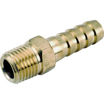 Anderson Metals 129 Series 757001-0406 Hose Adapter, 1/4 in, Barb, 3/8 in, MPT, Brass