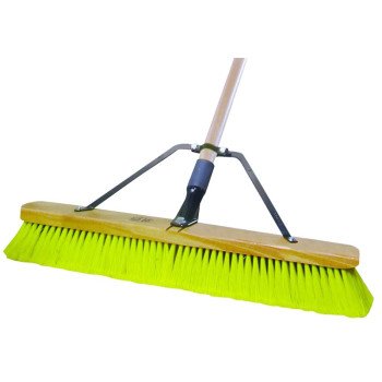 Quickie 00857SUS Push Broom, 24 in Sweep Face, Polypropylene Bristle, Wood Handle