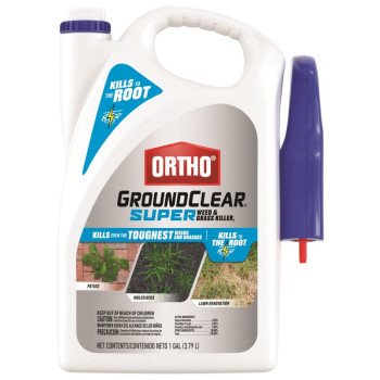 Ortho GroundClear 4652605 Weed and Grass Killer, Liquid, Light Yellow, 1 gal Jug