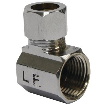 Plumb Pak PP69PCLF Water Supply Connector, 1/2 in, FIP x Compression, Chrome