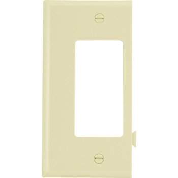 Eaton Cooper Wiring STE26 STE26V Wallplate, 4-1/2 in L, 2-3/4 in W, 1 -Gang, Polycarbonate, Ivory, High-Gloss