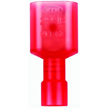 Jandorf 60941 Disconnect Terminal, 22 to 18 AWG Wire, Nylon Insulation, Copper Contact, Red, 5/PK