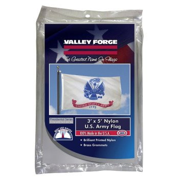 Valley Forge BTUSAM3 Military Army Flag, Nylon, White Background, 5 ft L, 3 ft W