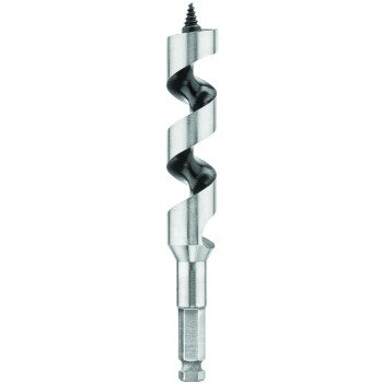 DEWALT DW1673 Auger Drill Bit, 1-1/8 in Dia, 6 in OAL, Hollow Center Flute, 7/16 in Dia Shank, Ball Groove Shank