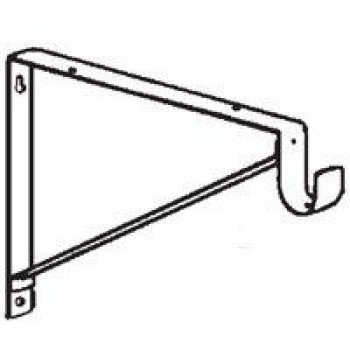 Knape & Vogt RP-0045-WT Shelf and Rod Bracket, 250 lb, 12 in L, 10 in H, Steel, Powder-Coated