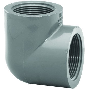 Lasco 808015BC Pipe Elbow, 1-1/2 in, Female, 90 deg Angle, PVC, SCH 80 Schedule