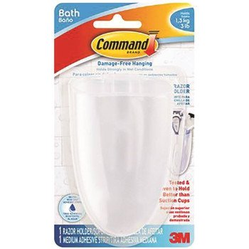 Command BATH16-ES Bath Razor Holder, Plastic, Frosted