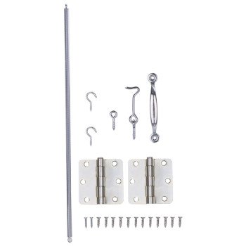 ProSource 41099-U-PS Hinge Set, Steel, Sliver, Zinc Plated, 22-Piece, For: Wood Screen Doors