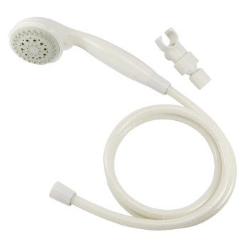 Boston Harbor S2254G22WH Hand-Held Shower Head, 1.75 gpm, 1/2-14 NPT Connection, Threaded, 5-Spray Function, PVC, White