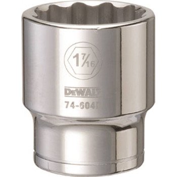 DEWALT DWMT74604OSP Drive Socket, 1-7/16 in Socket, 3/4 in Drive, 12-Point, Vanadium Steel, Polished Chrome