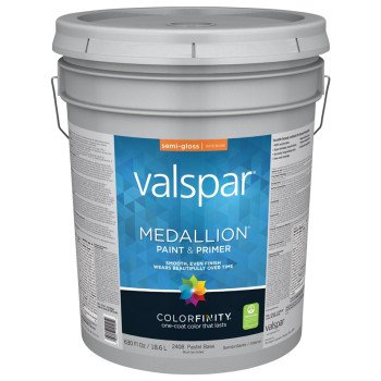 Valspar Medallion 2400 Series 027.0002408.008 Interior Paint, Semi-Gloss Sheen, Pastel, 5 gal, Pail