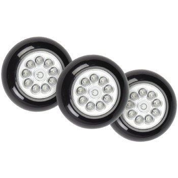 Fulcrum 30016-303 Tap Light, AAA Battery, 9-Lamp, LED Lamp, 40.5 Lumens, 5500 K Color Temp, Black, Bracket Mounting