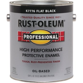 RUST-OLEUM PROFESSIONAL K7776402 Protective Enamel, Flat, Black, 1 gal Can