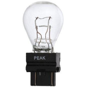 Peak 3157LL-BPP Miniature Automotive Bulb, 12.8 V, 27 W, Incandescent Lamp, Wedge, Clear