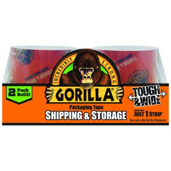 Gorilla 6030402 Packaging Tape, 60 yd L, 2.83 in W, Crystal Clear