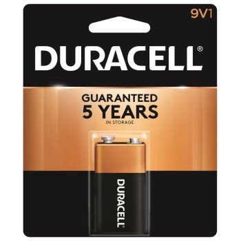 Duracell MN1604B1Z Battery, 9 V Battery, Alkaline, Manganese Dioxide, Rechargeable: No