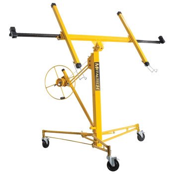 Metaltech Jobsite Series I-IDPL Drywall and Panel Lift, 150 lb, Steel, Yellow, 48.4 in L, 57.9 in W, 57 in H