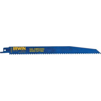 Irwin 372956P5 Reciprocating Saw Blade, 2 in W, 9 in L, 6 TPI, Cobalt/Steel Cutting Edge