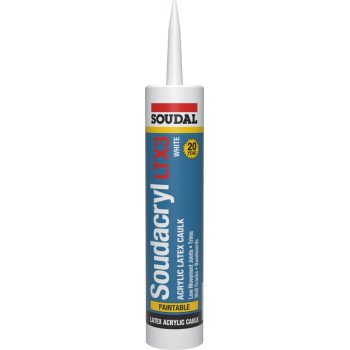 Soudal 146729 Soudacryl Caulk, White, 40 to 110 deg F, 10.1 oz Cartridge