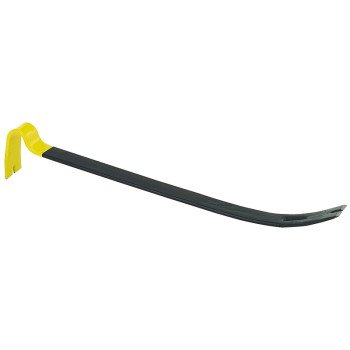 STANLEY 55-526 Pry Bar, 21 in L, Slotted Tip, 1-3/4 in W Tip, HCS, Black/Yellow, 1-3/4 in Dia