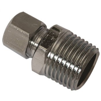 Plumb Pak PP74PCLF Straight Adapter, 1/2 x 3/8 in, MIP x Compression, Chrome