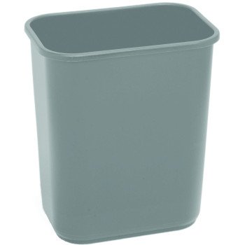 Continental Commercial 2818GY Waste Basket, 28.125 qt, Plastic, Gray, 15 in H