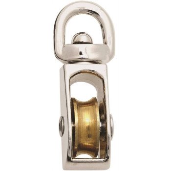 National Hardware N243-576 Pulley, 3/16 in Rope, 25 lb Working Load, 3/4 in Sheave, Nickel