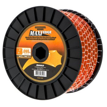 Arnold Maxi Edge Series WLM-395 Trimmer Line Spool, 0.095 in Dia, 819 ft L, Polymer, Orange