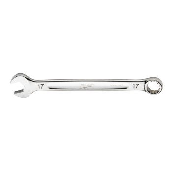 Milwaukee 45-96-9517 Combination Wrench, Metric, 17 mm Head, 8.86 in L, 12-Point, Steel, Chrome