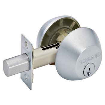 Schlage B62N626 Deadbolt, 1 Grade, SC1 Key, Metal, Satin Chrome, 2-3/8, 2-3/4 in Backset, C Keyway