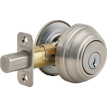 Kwikset 99800-123 Deadbolt, 1 Grade, K4 Key, Metal, Satin Nickel, 2-3/8 to 2-3/4 in Backset, KW1 Keyway