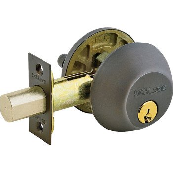 Schlage B60NG716 Deadbolt, 1 Grade, Keyed Key, Metal, Aged Bronze, 2-3/8, 2-3/4 in Backset, C Keyway