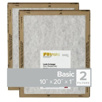 Filtrete FPL07-2PK-24 Air Filter, 20 in L, 10 in W, 2 MERV, For: Air Conditioner, Furnace and HVAC System