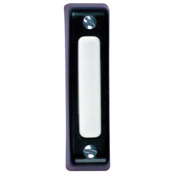 Heath Zenith SL-900-02 Pushbutton, Wired, Plastic, Black/White